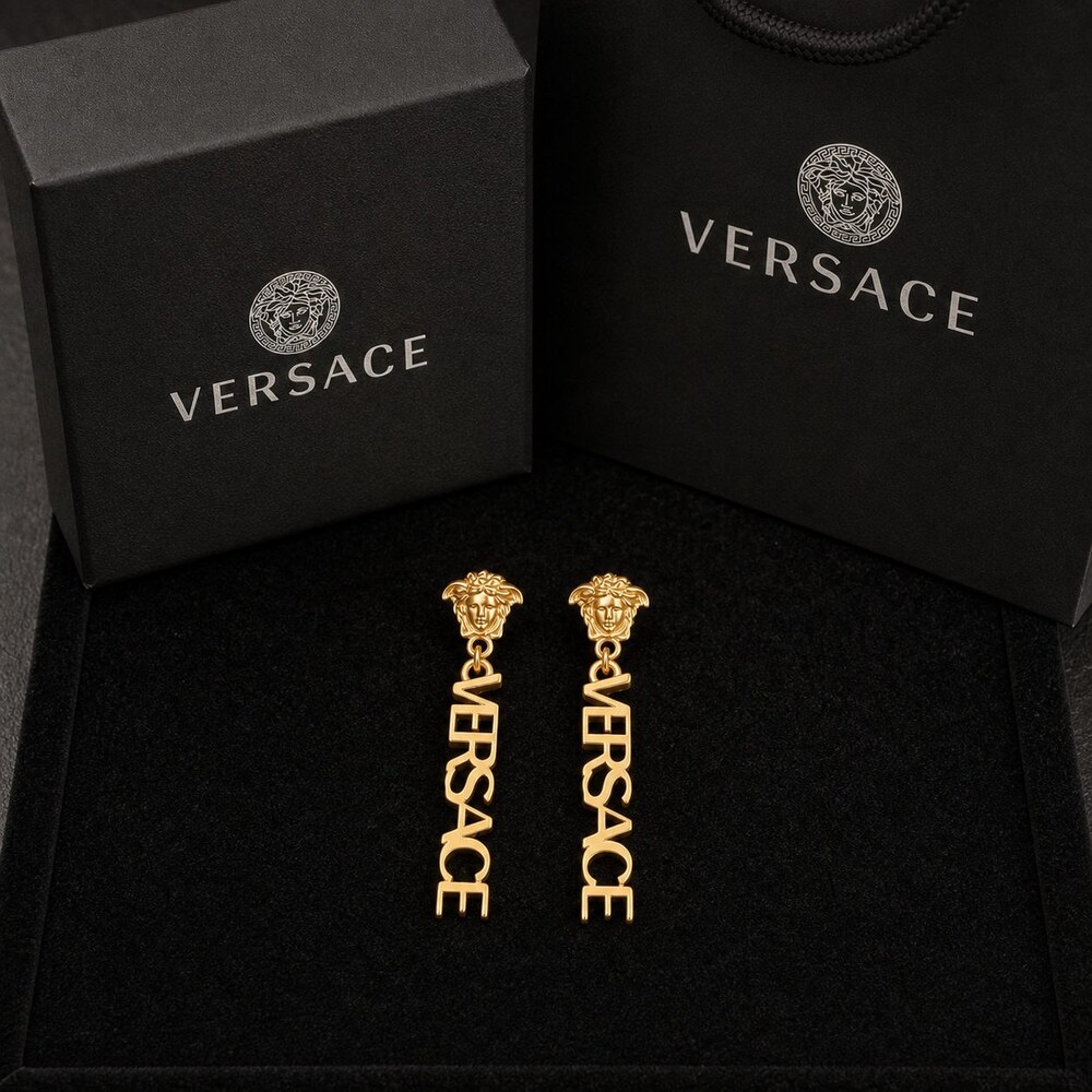 Versace Bold Statement Earrings Style 6 | New with Box - Picture 2 of 9